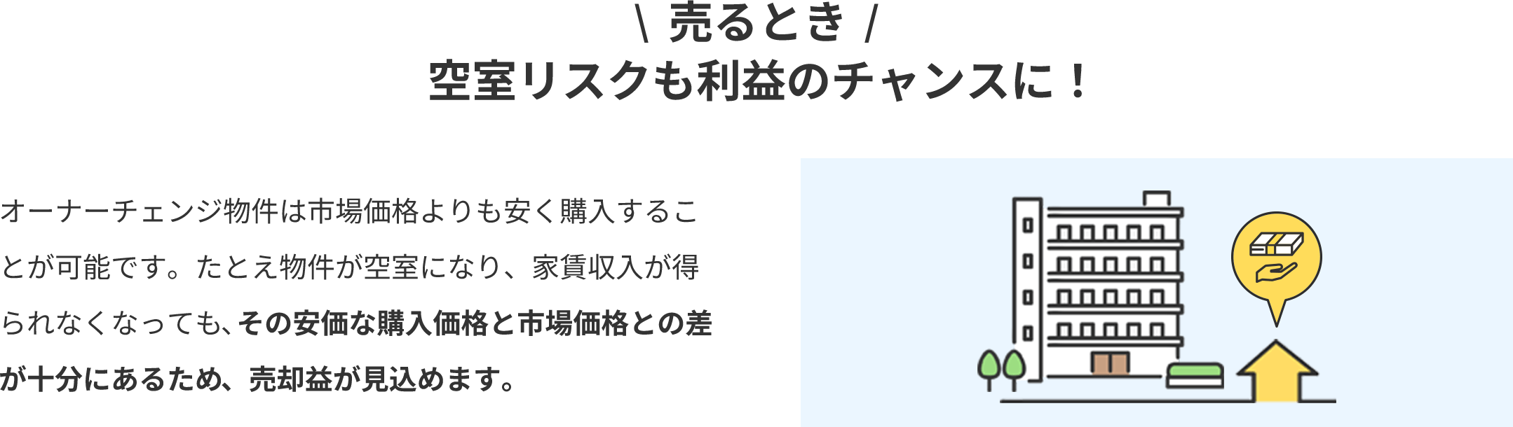 売るとき 空室リスクも利益のチャンスに！